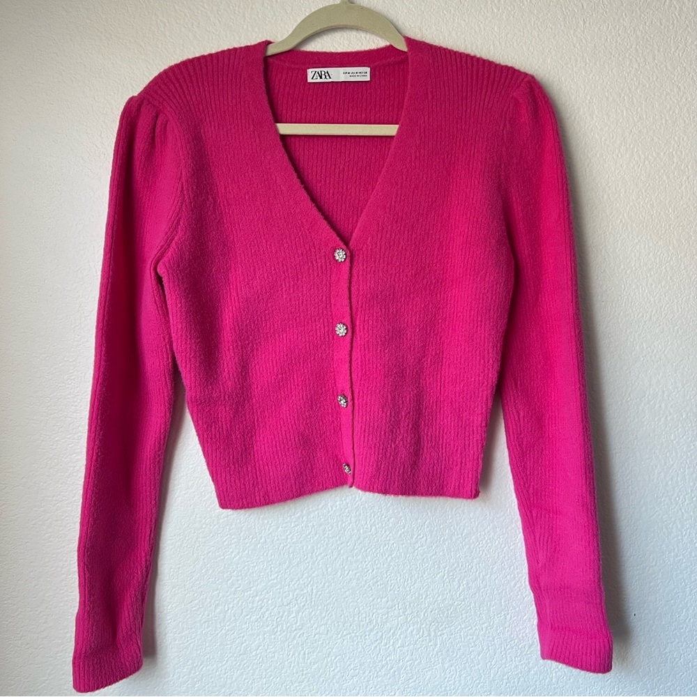 Zara Knit Cardigan with Jewel Button